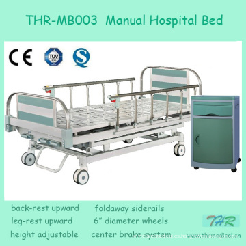 Cama de hospital manual de 3 manivelas (THR-MB003)